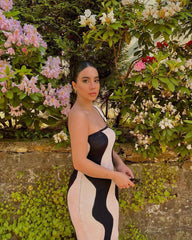 Black & White Slim-Fit One Piece For Women by Waves Clothing