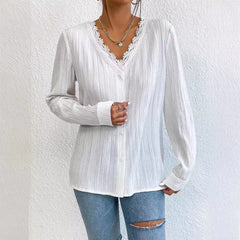 Slim Fit Full-Sleeve Shirt Top Women