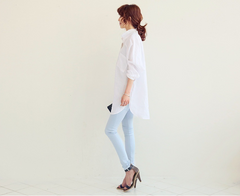 Korean Style 360 Collar Lenin Shirt Loose-Fit For Women's