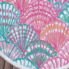 Microfiber and tassel round beach towel