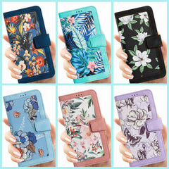 Small Floral Flip Leather Case Lanyard Phone Case