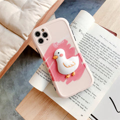 Compatible with Apple, Three Dimensional Cute Duck Phone Case Iphone12pro 7P Cartoon Anti Drop Case