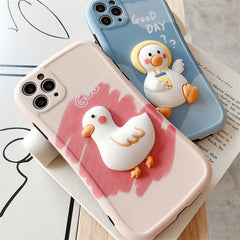 Compatible with Apple, Three Dimensional Cute Duck Phone Case Iphone12pro 7P Cartoon Anti Drop Case