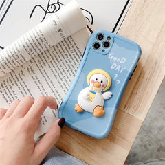 Compatible with Apple, Three Dimensional Cute Duck Phone Case Iphone12pro 7P Cartoon Anti Drop Case