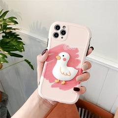 Compatible with Apple, Three Dimensional Cute Duck Phone Case Iphone12pro 7P Cartoon Anti Drop Case