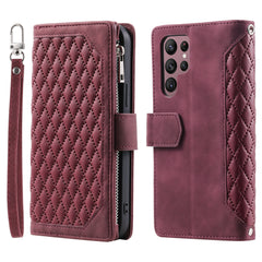 Crossbody Plaid Multi-functional Zipper Bag Mobile Phone Case