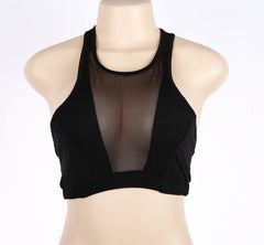 Women's sexy mesh stitching openwork tube top vest top