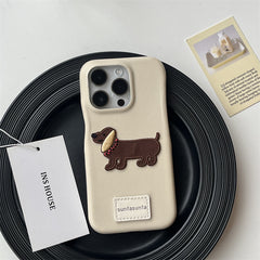 High-grade Leather Sausage Dog Phone Case