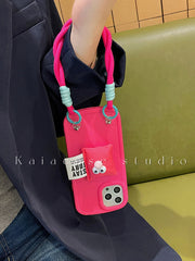 Cute Pillow Bracket Simple Lanyard Phone Case