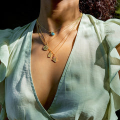 Moon Style Retro Temperament Titanium Steel Gold Plated Necklace