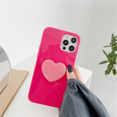 Candy-colored Heart Stand And Phone Case Included