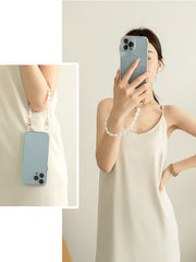 Fashionable Pearl Chain Phone Case Girl