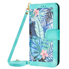 Small Floral Flip Leather Case Lanyard Phone Case