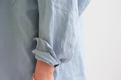 Korean Style 360 Collar Lenin Shirt Loose-Fit For Women's