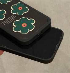 Retro Green Flower Checkerboard Lattice Phone Case