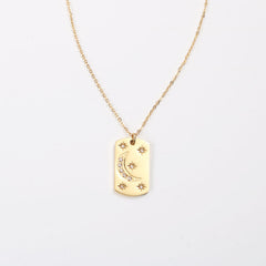 Moon Style Retro Temperament Titanium Steel Gold Plated Necklace