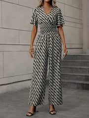 Women's Fashionable Printed Loose Trousers Suit