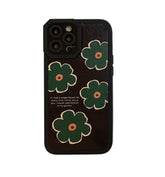 Retro Green Flower Checkerboard Lattice Phone Case