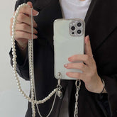 Electroplating Soft Diagonal Pearl Phone Case