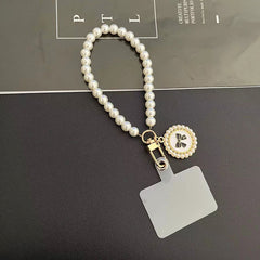 Pearl Micro Glass Bead Handle Chain Diy Phone Case Gasket Keychain