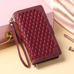 Crossbody Plaid Multi-functional Zipper Bag Mobile Phone Case