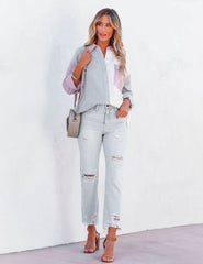 Multi Colour Patched Shirt For Men&Women Relaxed-Fit