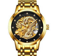 Fully Automatic Skeleton Waterproof Luminous Atmospheric Gold Business Dragon Watch 41mm