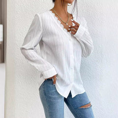 Slim Fit Full-Sleeve Shirt Top Women