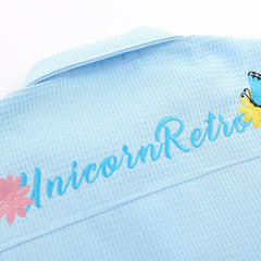 Embroidered Flower Trendy Shirt (Unisex) Waffle Fabrication