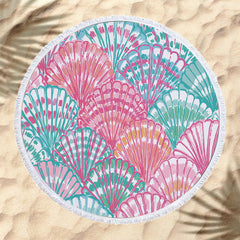 Microfiber and tassel round beach towel