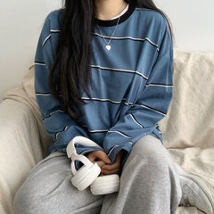 Full Sleeves Oversized Stripped T-Shirt Unisex