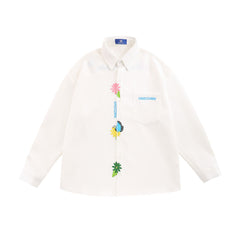Embroidered Flower Trendy Shirt (Unisex) Waffle Fabrication