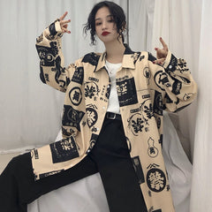 Tokyo-Style Oversized Printed Shirt (Unisex)