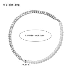 Cool Fashion Ins Minority Simple Men And Women Couple European And American Chain Pearl Bracelet