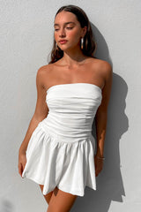 Spring And Summer New Women's Clothing Tube Top Backless Pleated Solid Color Jumpsuit Skirt