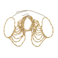 Elegant Multi-layer Tassel Imitation Pearl Shoulder Chain Women's