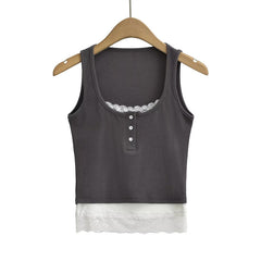 Cotton Sleeves-Less Vest Summer Relax-Fit Ribbed