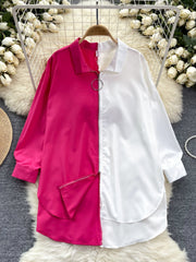 France Style Multi-Coloured Shirt For Women