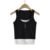 Cotton Sleeves-Less Vest Summer Relax-Fit Ribbed