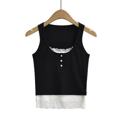 Cotton Sleeves-Less Vest Summer Relax-Fit Ribbed