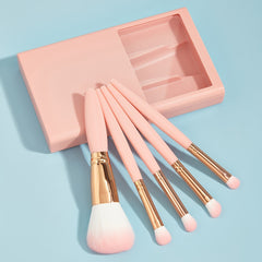 Make-up Brush Include 5 Different Brushes And Compaq Handy Mirror Outdoor Set