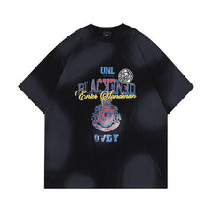 Retro Distressed Design Printed Short Sleeve