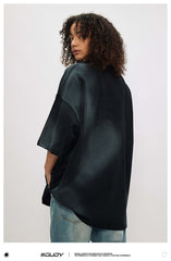 Retro Distressed Design Printed Short Sleeve