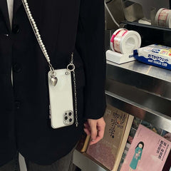 Electroplating Soft Diagonal Pearl Phone Case