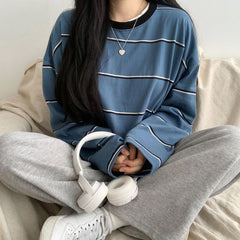 Full Sleeves Oversized Stripped T-Shirt Unisex