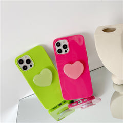 Candy-colored Heart Stand And Phone Case Included
