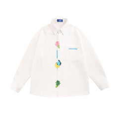 Embroidered Flower Trendy Shirt (Unisex) Waffle Fabrication