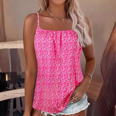 Casual Small Floral Strap Women's Top by Waves Clothing