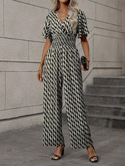 Women's Fashionable Printed Loose Trousers Suit