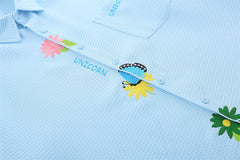 Embroidered Flower Trendy Shirt (Unisex) Waffle Fabrication